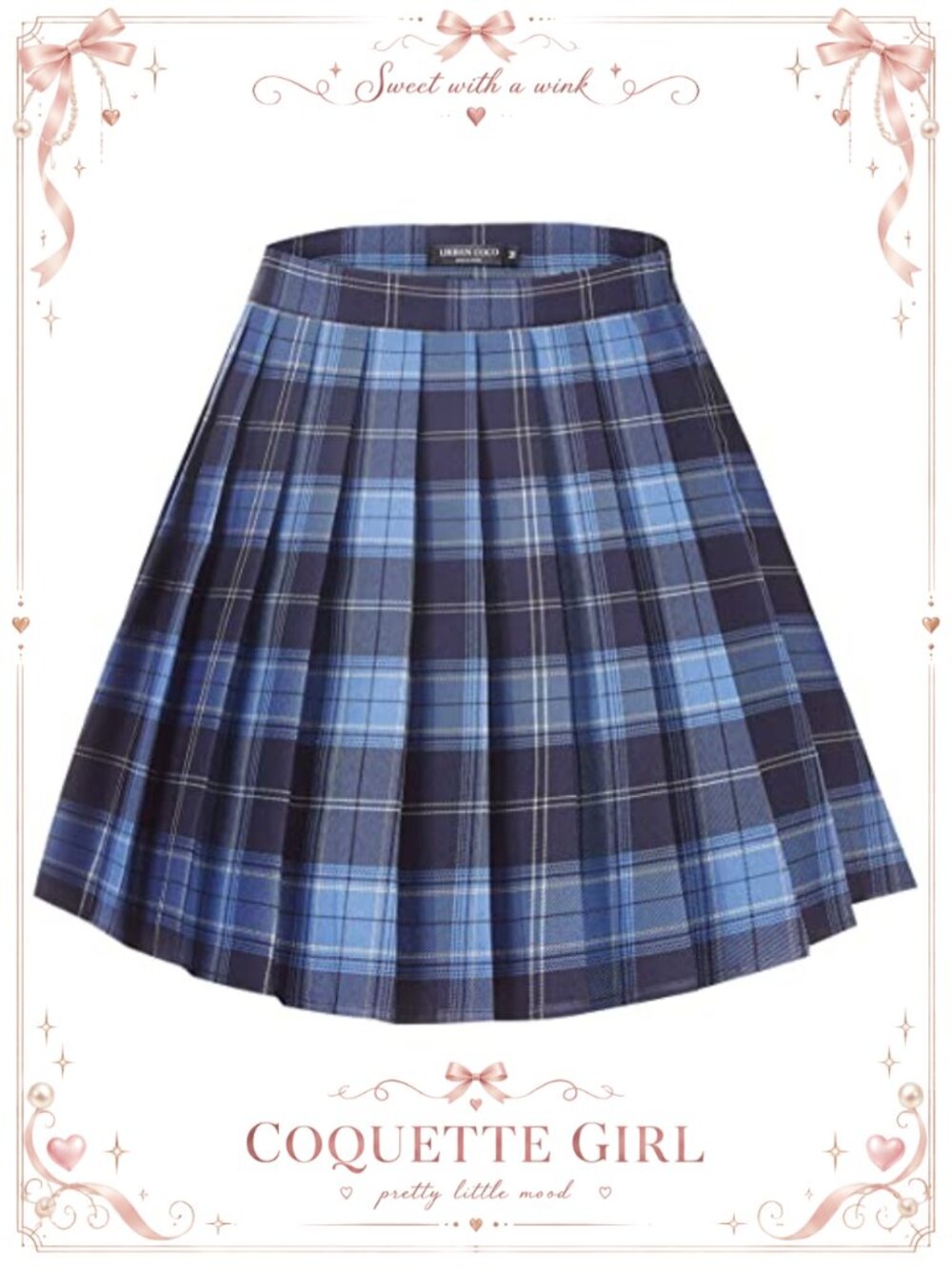 Women's Plaid Pleated Mini Skirt High Rise A-Line Uniform Skirt